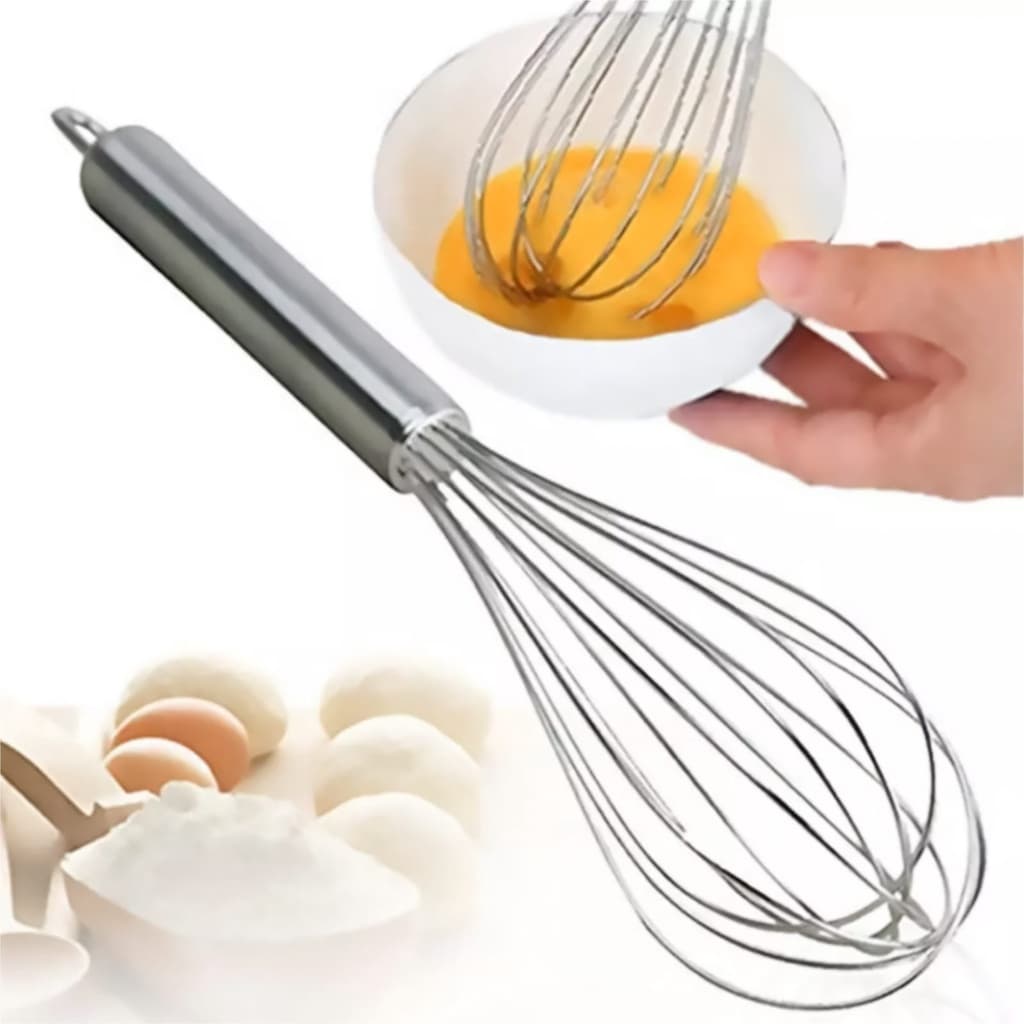 Kit Com 3 Fuets De Aço Inoxidável 30 Cm - Kehome