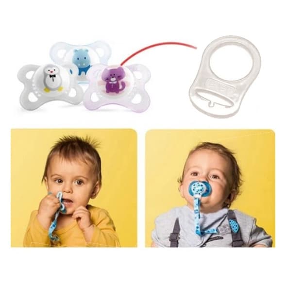 Kit com 2 Unidades de Anel Adaptador de Chupeta de Silicone para Mam, Nuk, Lillo