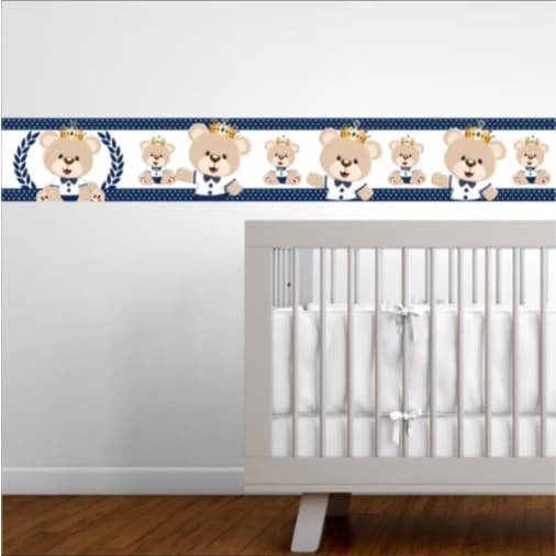 Faixa Decorativa Infantil Bebê Papel De Parede Urso Ursinhos príncipe