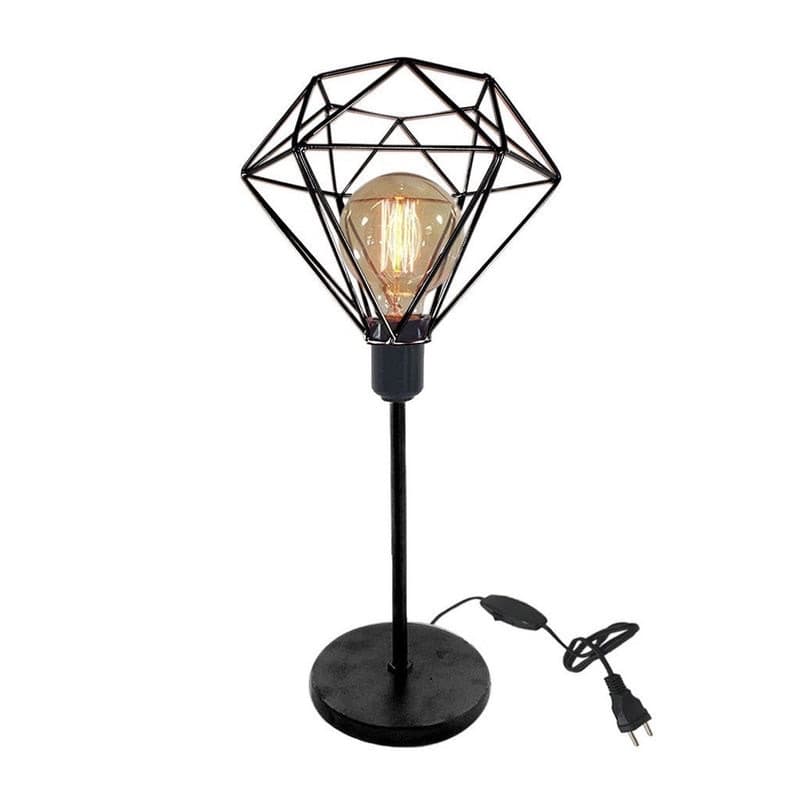 Abajur Luminária de Diamante Preto
