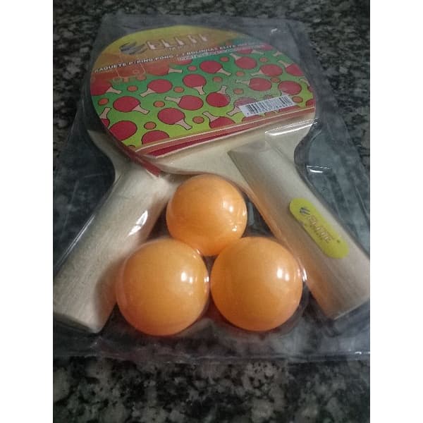 Raquete para Ping Pong com 3 bolinhas Elite Imports