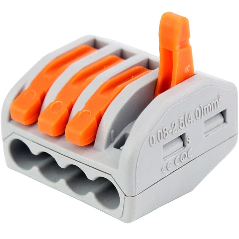 10X Conector Emenda de Fios 4 Vias Derivação Sem Solda Modelo PCT214 Kit C/ 10pçs