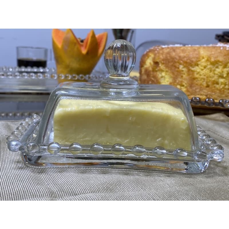 Manteigueira de Cristal Bolinhas Pearl