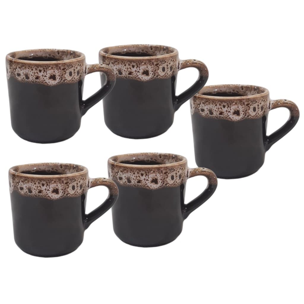 kit 5 xícaras café xícara café preto com borda café xicara porcelana xícara cafezinho