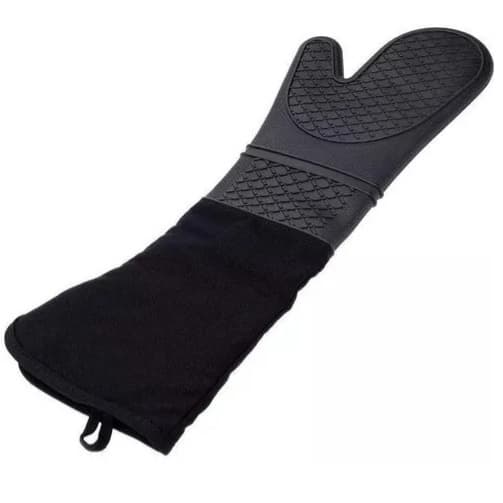 Luva Extra Longa de Silicone para Forno, Resistente Profissional Luva Térmica Para Cozinha Cano Longo Alta Temperatura