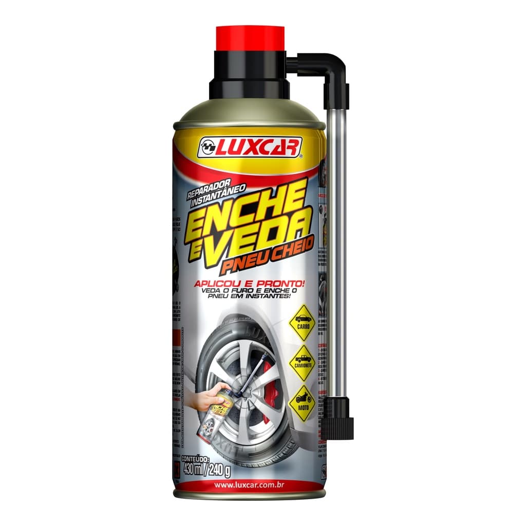 Reparador Instantâneo Enche E Veda Pneu Cheio Luxcar