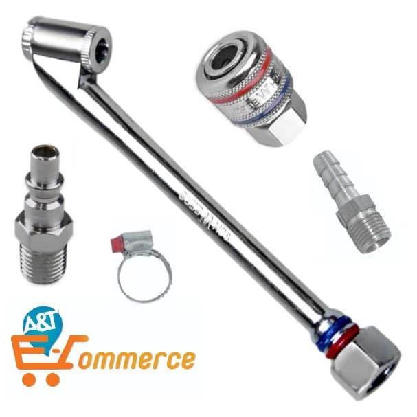 Kit Bico Encher Pneu Com Eng. Rápido + Espigão + Pino + Abç.