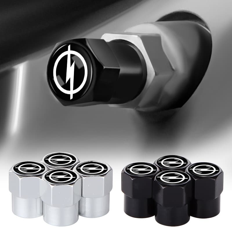 4 Pçs/Conjunto Tampa De Ar De Liga Metálica Para Carros Preto/Prata Hexágono Válvula De Roda De Carro Capa De Strim Opel Astra H G Corsa Insignia Antara Meriva Zafira Auto Styling