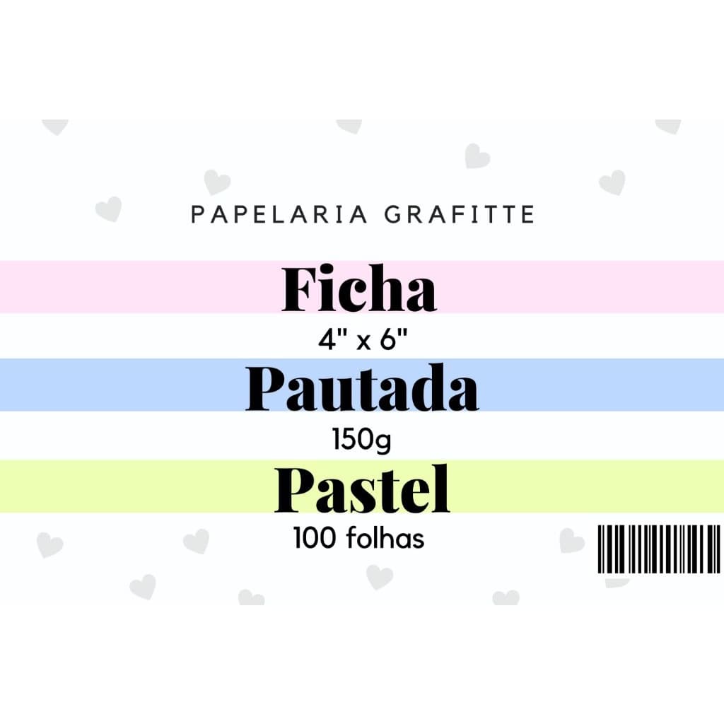 Ficha Pautada Pastel 4x6 100 unidades