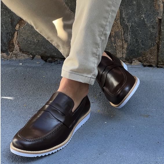 Sapato Masculino Mocassim Dockside Casual Oxford Sola de Borracha