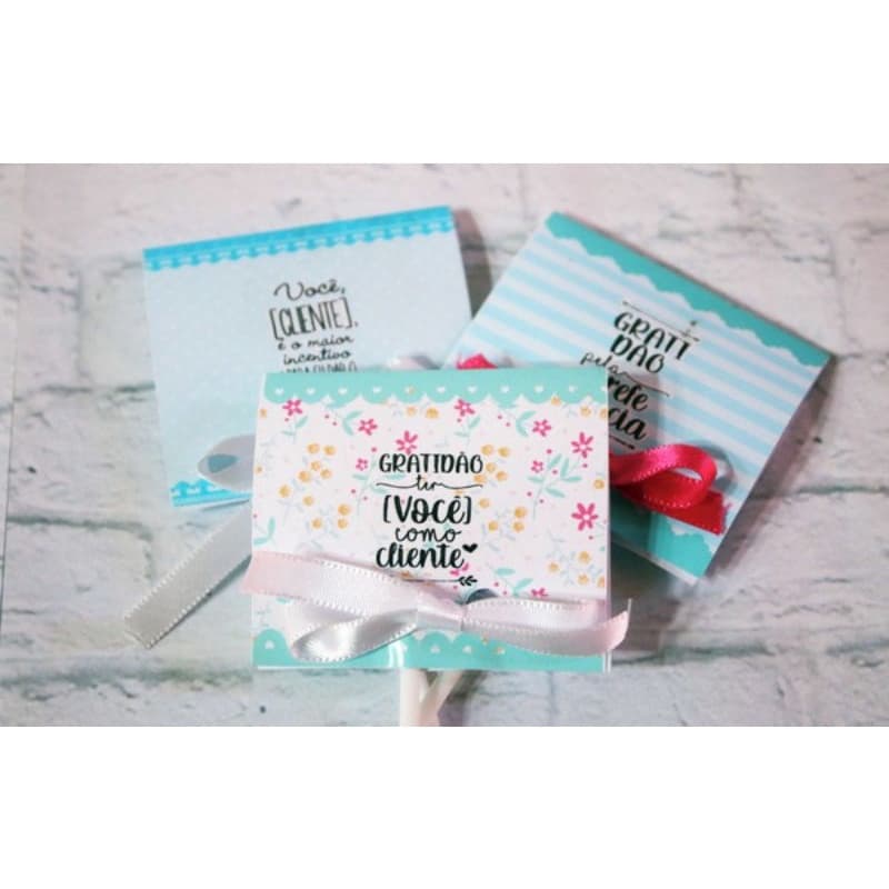 Tag Personalizada para pirulito + pirulito - 50 unidades
