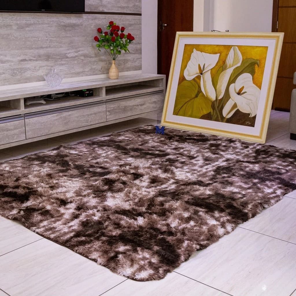 Tapete 1,40 X 1,00 Pelos Altos Felpo Felpudo Pra Sala Q