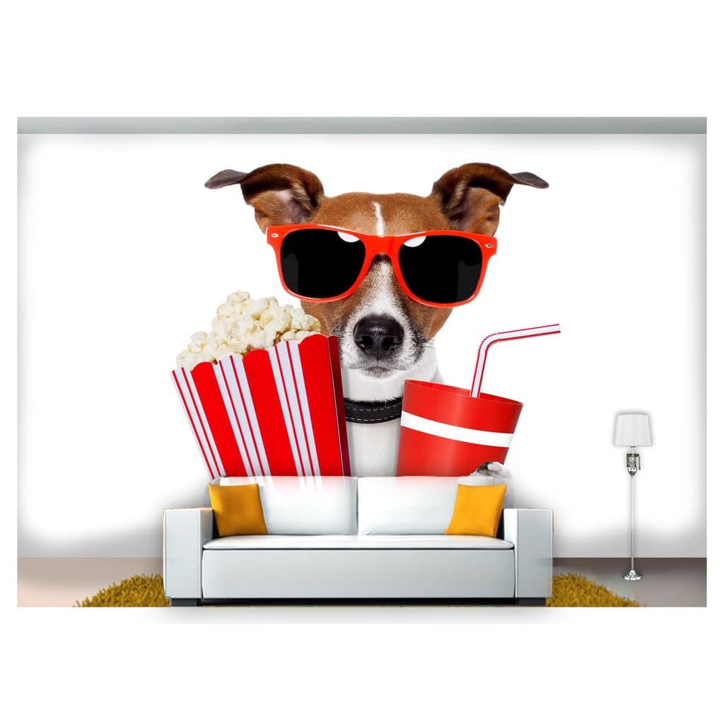 papel de parede Animais cachorro cinema 3D 6m² ANM181