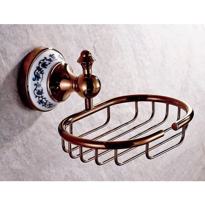 Moderno Rosa Dourado Latão Fixado Na Parede Decorativo Banheiro Cesta De Sabão Titular Acessórios Do 2ba390