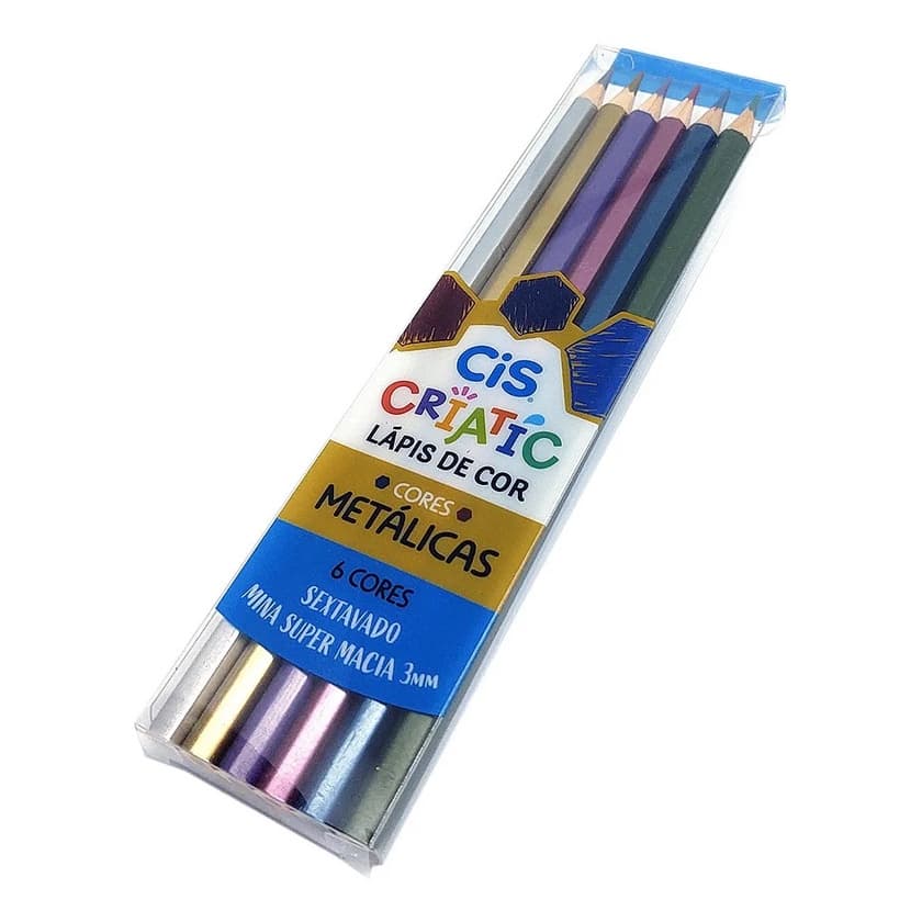 Lápis de Cor Cis Criatic Metalic Com 6 Cores Premium