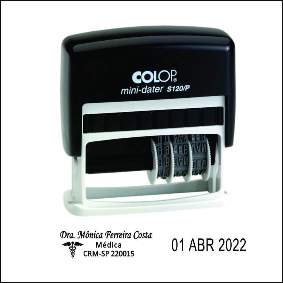 Carimbo automático Mini-datador S 120/ P espaço p/ texto