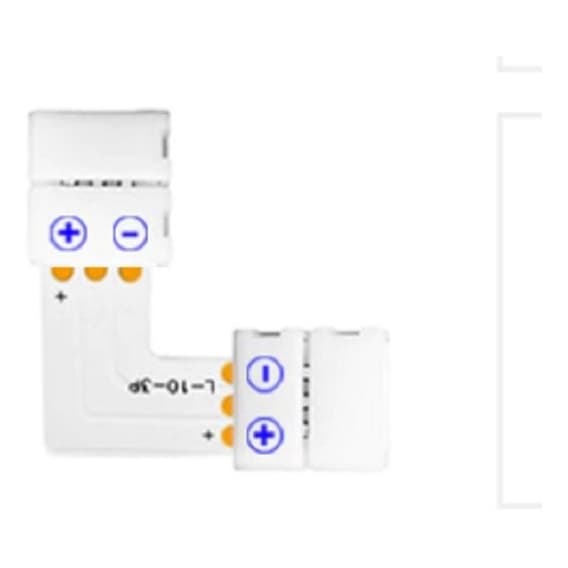 Kit 04 Conector Emenda L Rgb Led 3528 5050 10mm 3 Vias Novo