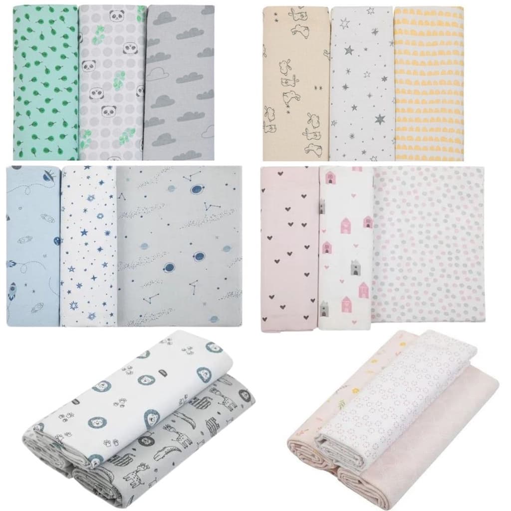 Kit C 3 Unidades Cueiro Bebê Flanelado Compose Papi 1,00x80