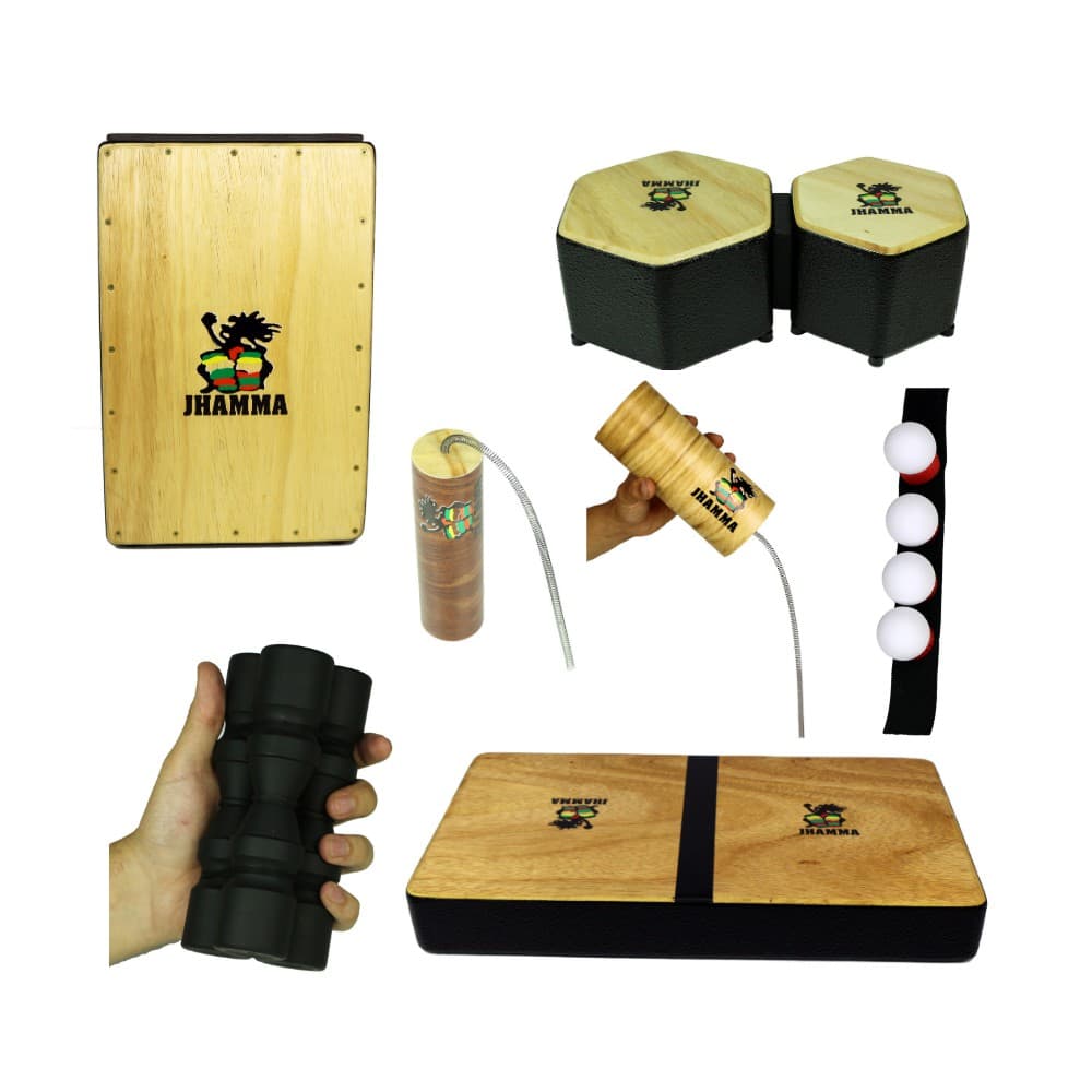 Cajon Jhamma Percussões + Conga Compact + Bongô + Efeitos