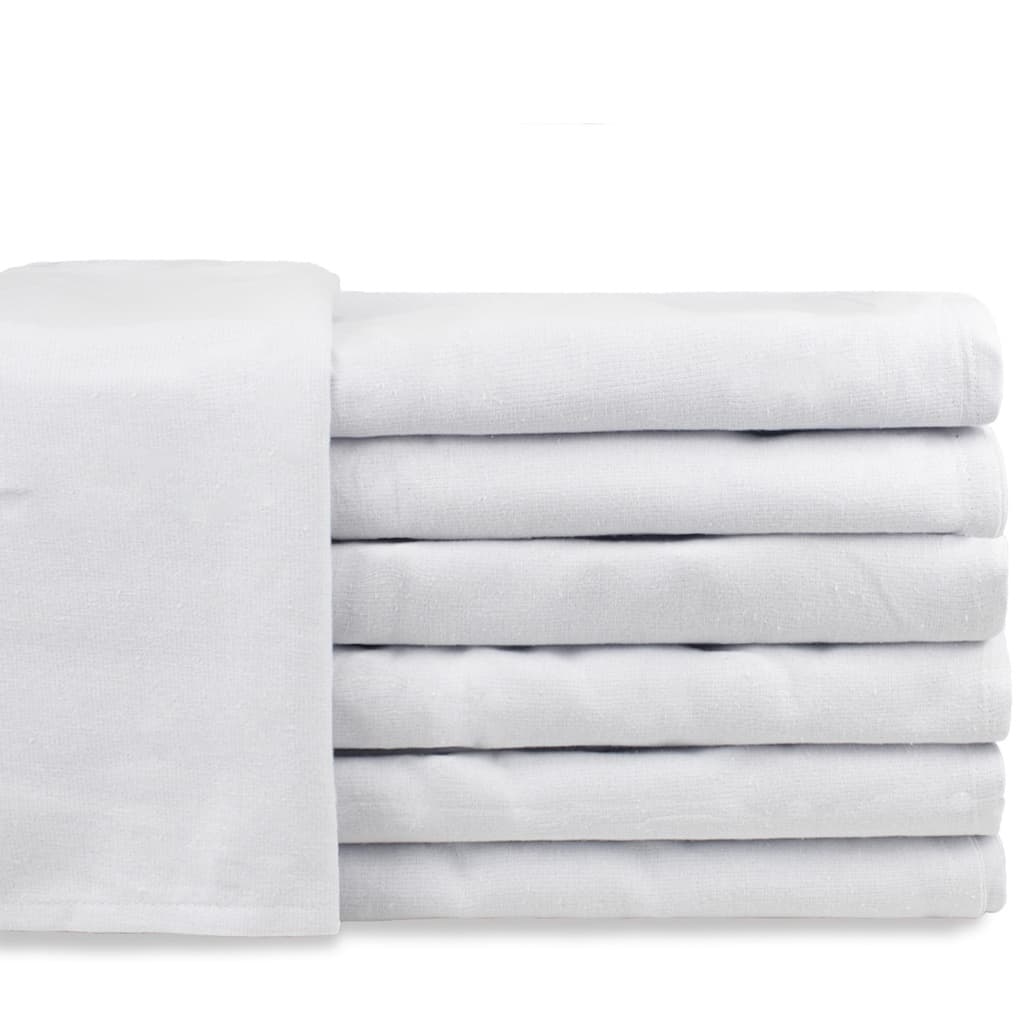 Kit Com 10 Panos De Prato/copa Branco Liso Grosso 50x68cm