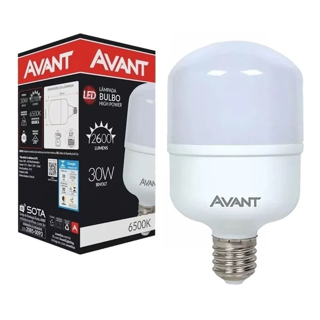 Lâmpada Led Bulbo 30w Avant Luz Branca 6500k Alta Potencia