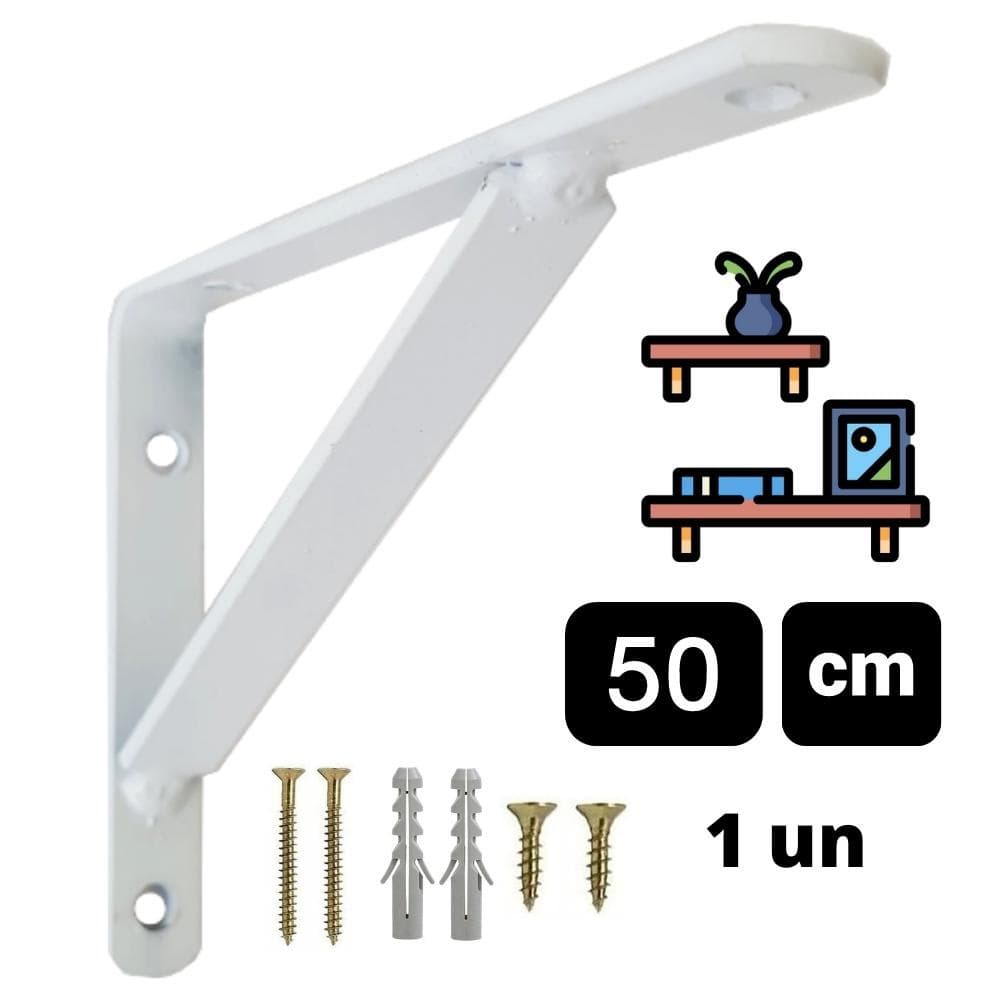 Mão Francesa 50 cm Reforçada - 1 un Suporte para Prateleira