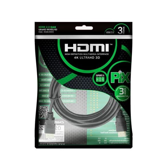 Cabo HDMI Gold 2.0 – 4K HDR 19P 3M