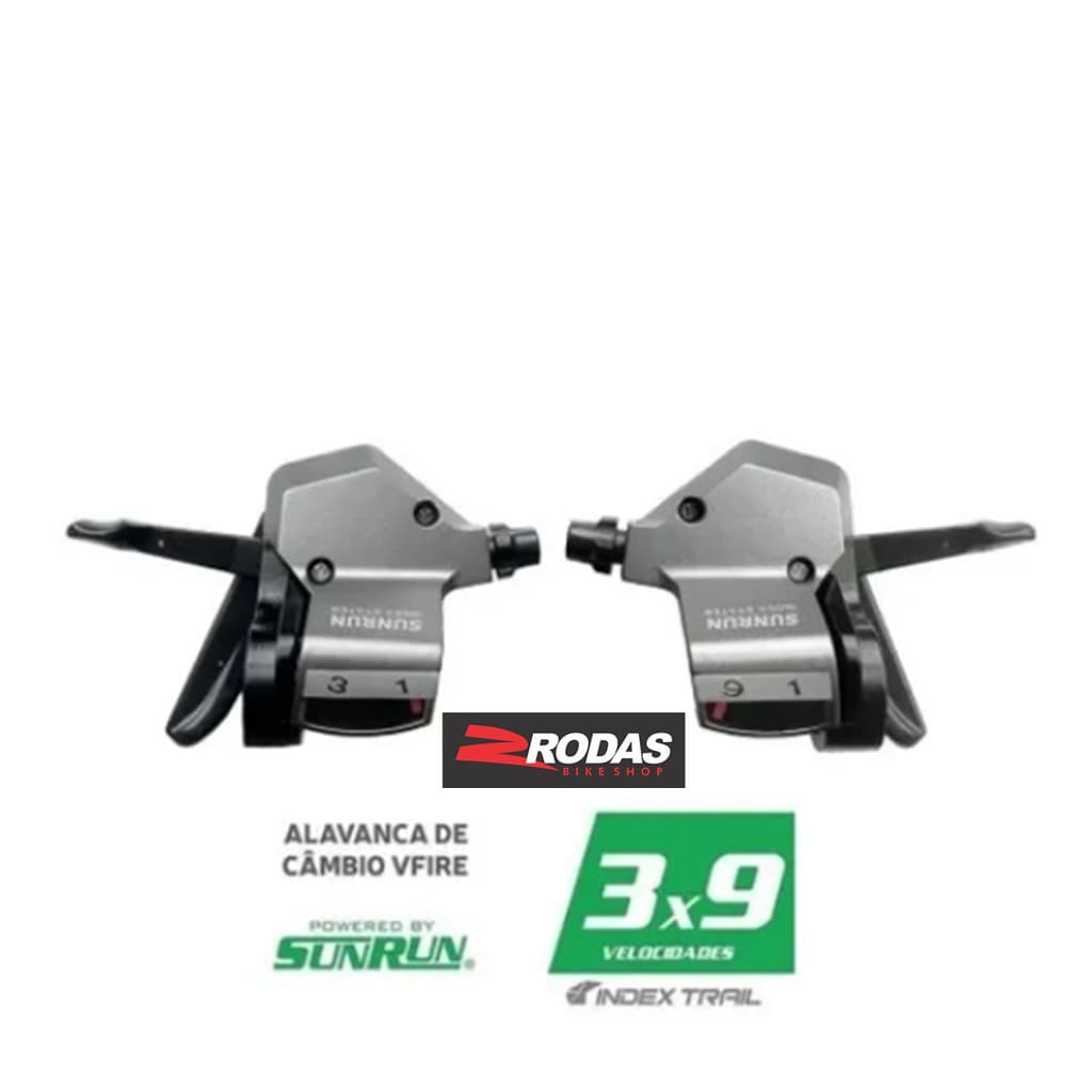 Alavanca Cambio Sunrun 9v 3x9 Trocador Passador S/manete 27v