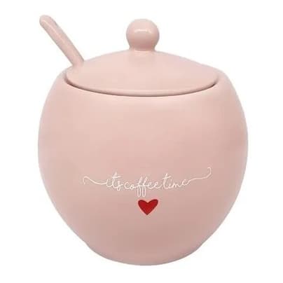 Açucareiro Em Porcelana 350ml Rosa L´amour Hauskraft