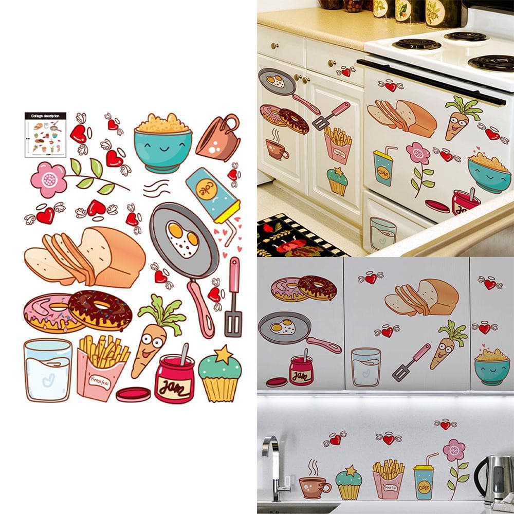 Autocolante De Cozinha Anti-oil Parede Frigorífico Decoração De Armário