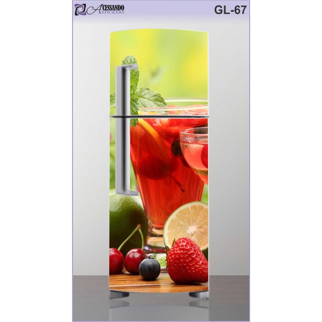 Adesivo Envelopar Geladeira Total Suco Frutas Verão Tropical