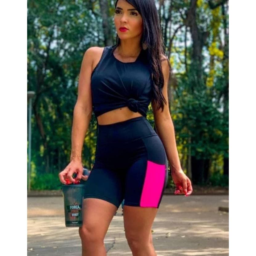 Bermuda feminina Fitness Academia Com Bolso Lateral Shorts Bermuda Academia Com Bolso celular