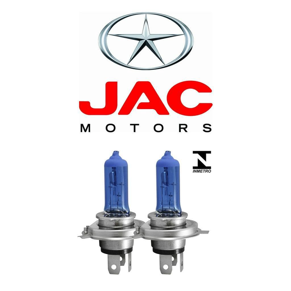 Kit Par Lâmpadas H4 Jac J2 J3 J5 J6 T8 Super Branca 60/55w