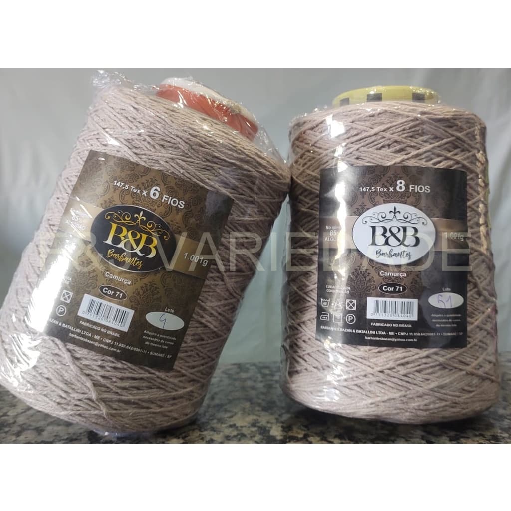 Barbante B&B Camurça 6 Fios 1kg/1000mts Envio Imediato!! BeB