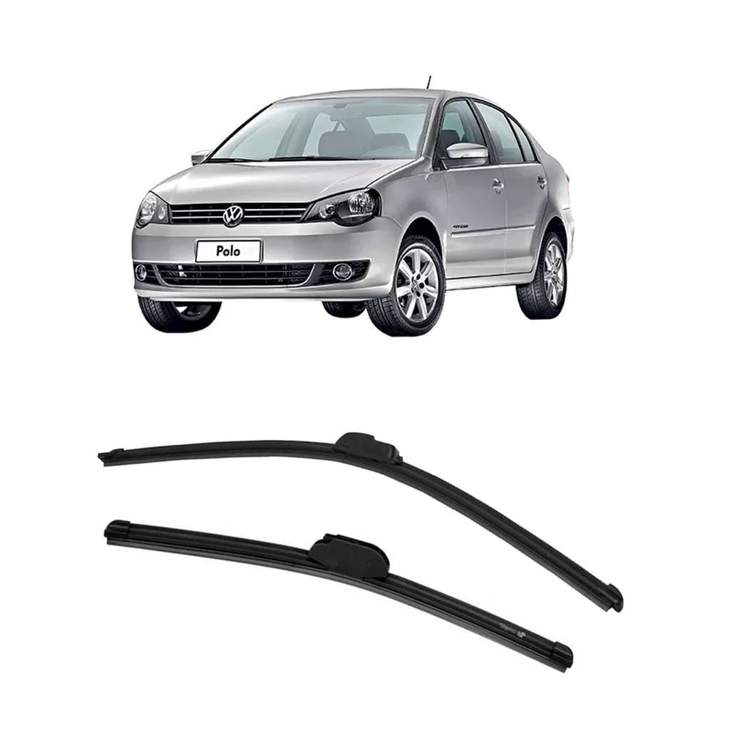 Kit Palheta VW Polo Hatch Sedam 2004 a 2012 Limpador Parabrisa Silicone