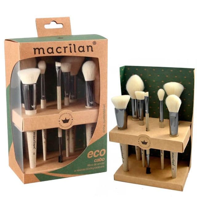 Kit 7 Pincéis Maquiagem Profissional Eco Sk100 - Macrilan