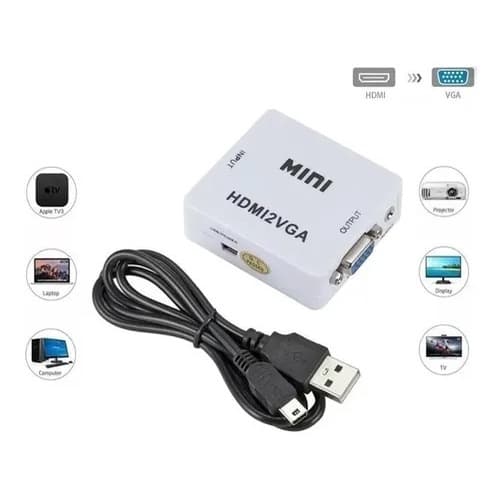 Mini Adaptador Conversor De Hdmi P/ Vga Saída De Hdmi P/ Vga