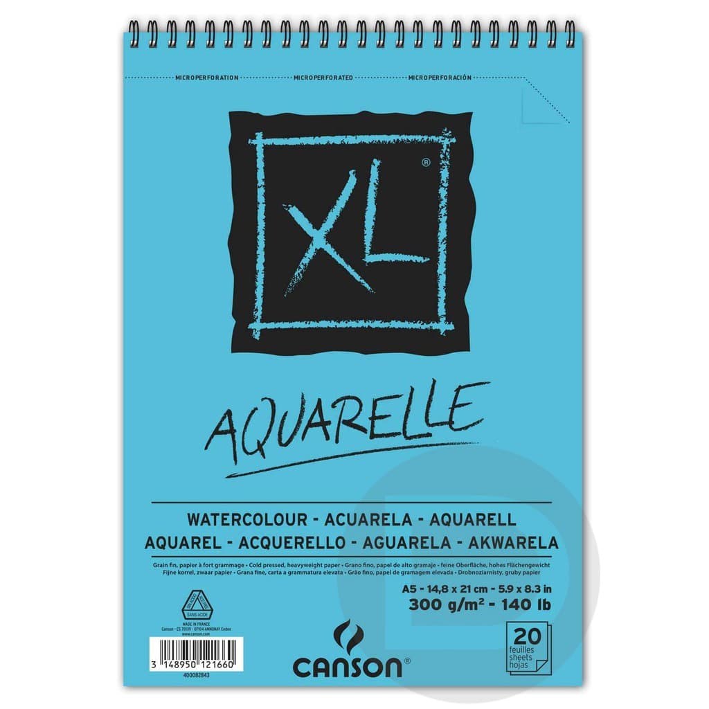 Bloco De Papel Canson Aquarela - Xl Aquarelle - 300g/m² A5