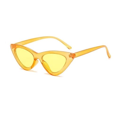 Óculos De Sol Retrô Cat Gatinho Proteção Uv Amarelo