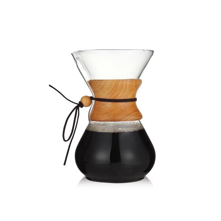 Passador De Café Vidro Tipo Chemex Gola Wood 800ml