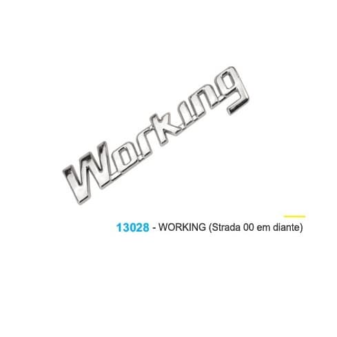 Emblema Working - Fiat - Cromado - Cod 13028