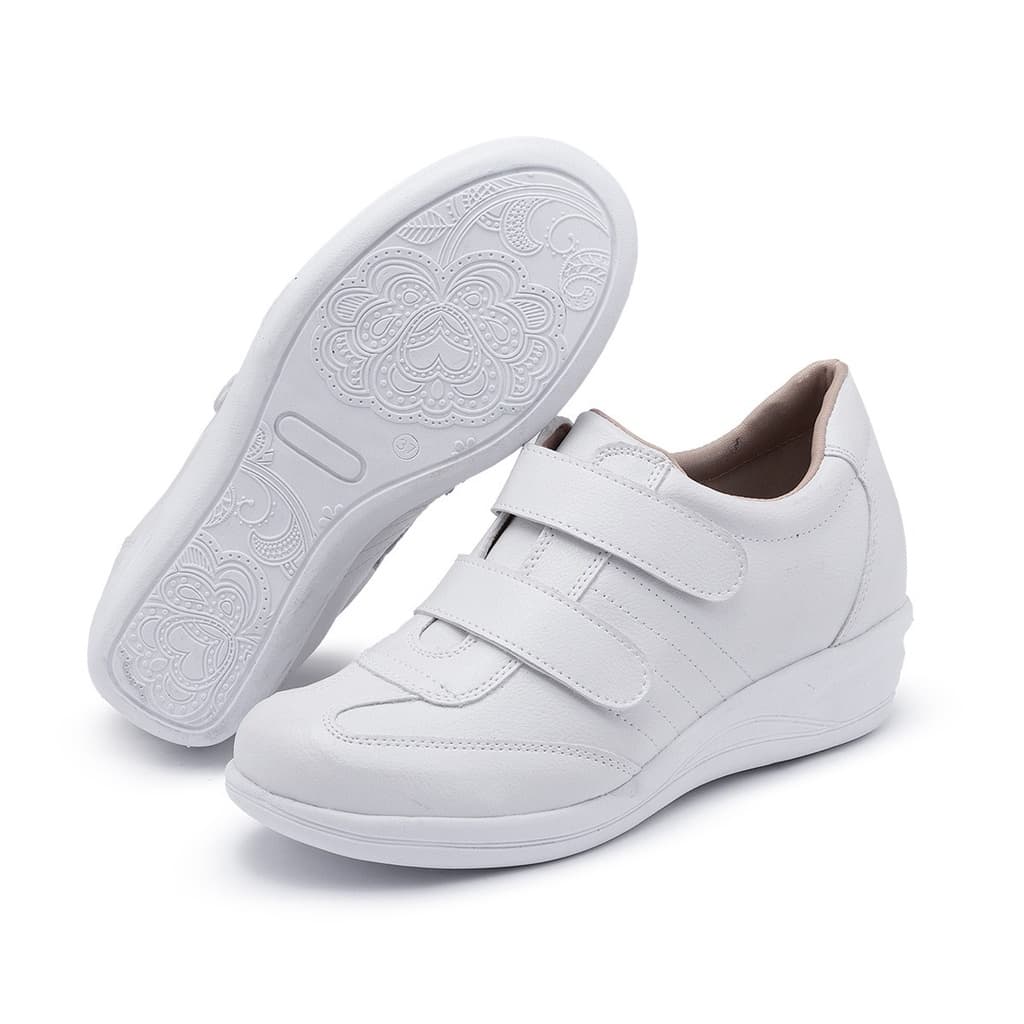 tênis sapato feminino sola ortopédica macio branco
