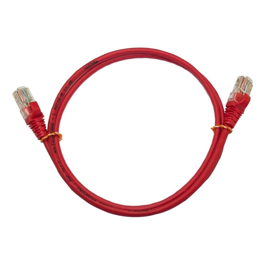 Kit 50 Un. Patch Cord Cat5e Utp Rj45 Vermelho 2m + Brinde