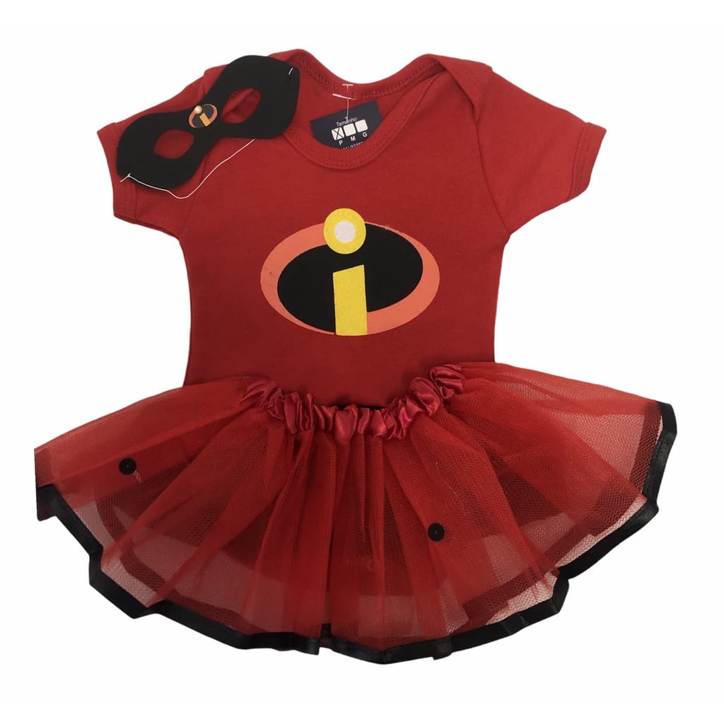 Body Bebê Menina Incriveis + Laço + Saia Tutu - Mesversário