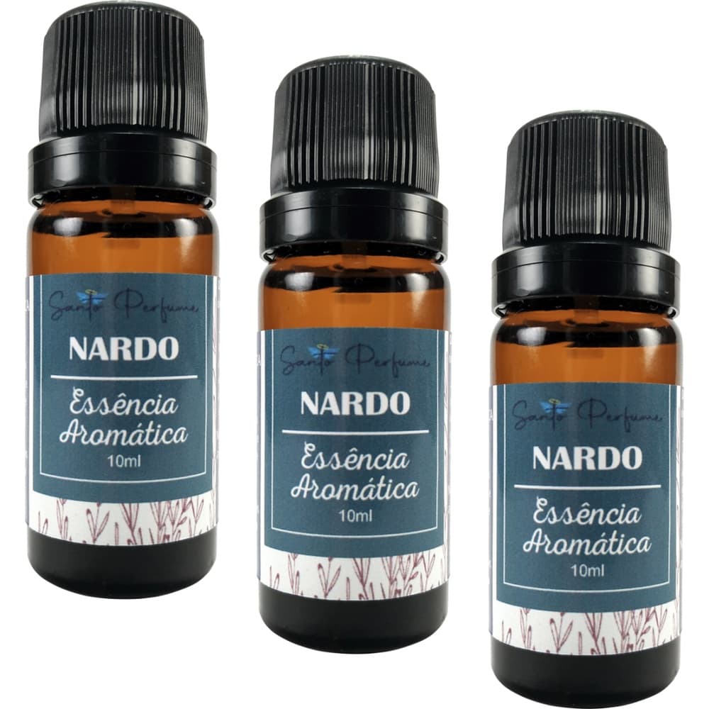 Kit com 03 Essências Aromáticas de Nardo 10ml d Santo Perfume
