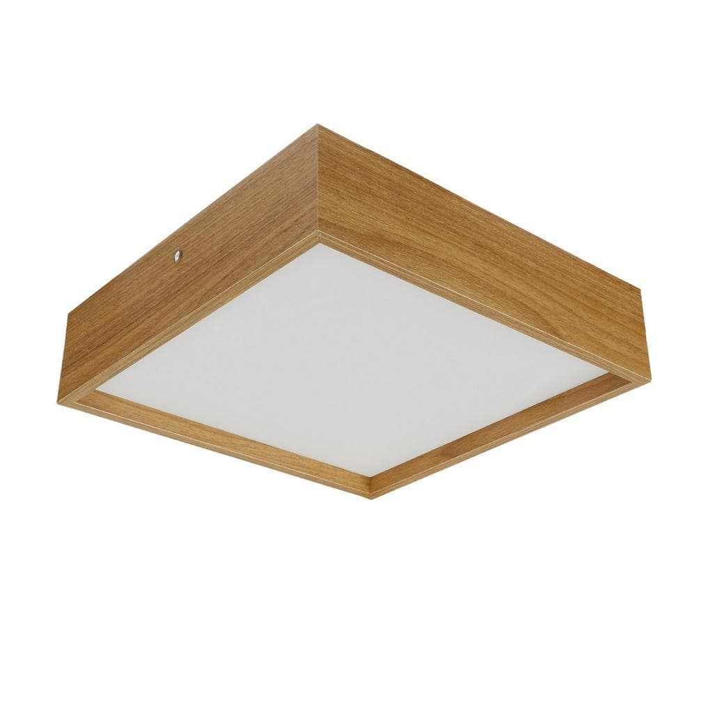 Plafon Wood Quadrado 40x40cm - 4 luzes E27