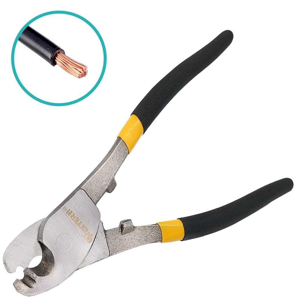 Alicate de Corte para Arame Cabo de Aço Fios de cobre/alumínio com 50mm Uso em instalação, manutenção elétrica em geral