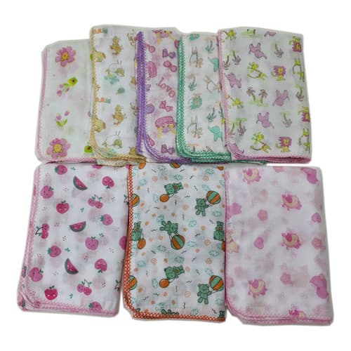 Toalha Fralda Luxo Estampada 70cm X 110cm Com Crochê