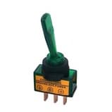 CHAVE ALAVANCA 3 POLOS ON/OFF 12V VERDE C/ NEON