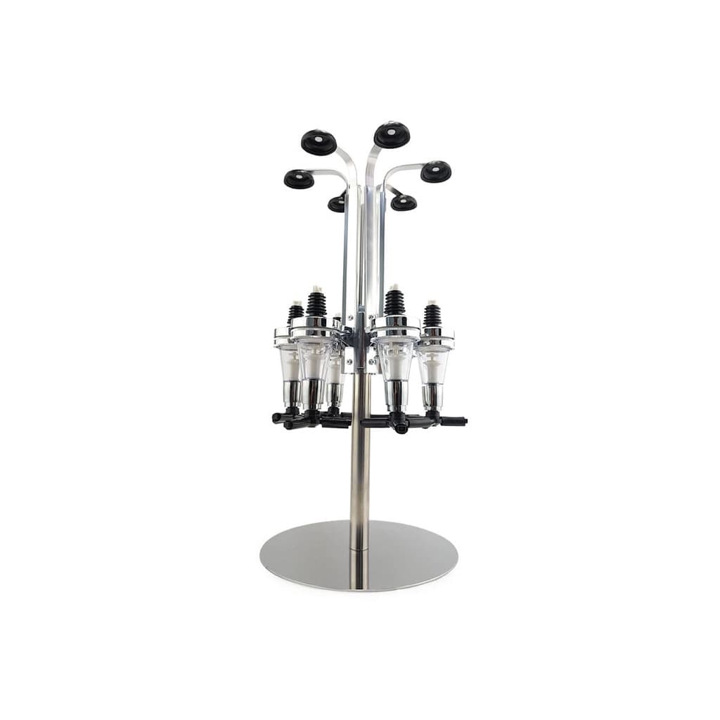 Porta Bebidas Dispenser Bar Butler Whisky Vodka Dosador Giratório Aço Inoxidável Para 6 Garrafas